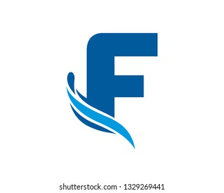 Letter F Water Logo Template, Icon, Symbol - Vector