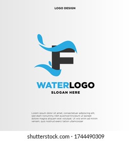 letter F water splash vector logo design