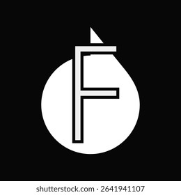 LETTER F IN WATERDROP LOGO DESIGN IDEA VECTOR.