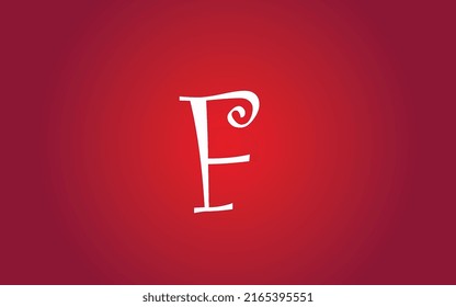 Letra F Diseño sencillo creativo blanco 