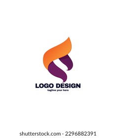 Letter F wing flag logo icon design template elements