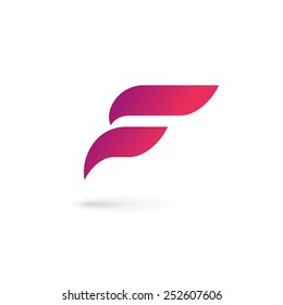 Письмо F крыло флаг логотип значок дизайн элементы шаблона