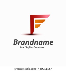 Letter F wing flag logo icon design template elements. Vector Illustration.eps.10