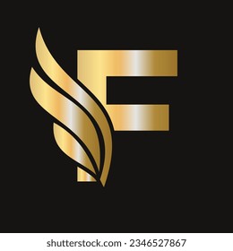 Letter F Wing Logo Design For Freight and Transportation Symbol. Wing Logotype Template