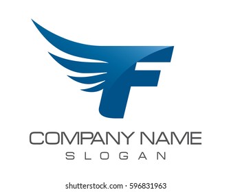 Letter F wings logo