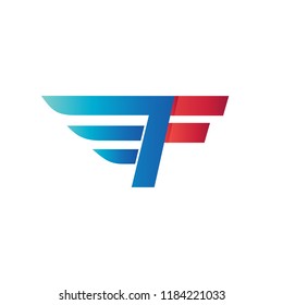 Letter F Wings Logo Vector