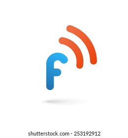 Letter F wireless logo icon design template elements 