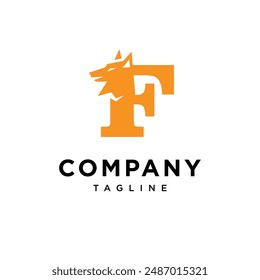 Letter F Wolf Logo Icon Vector template.eps