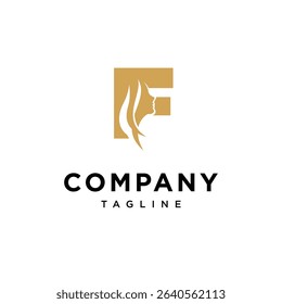Letter F Woman Logo Icon Vector
