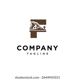 Letter F Wood Planer Logo Icon Vector