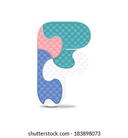 Letter F written with alphabet puzzle - vector illustration