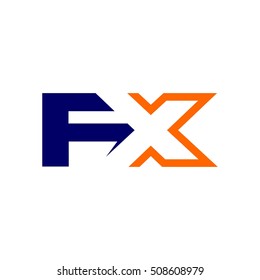 Letter F And X Logo Vector.