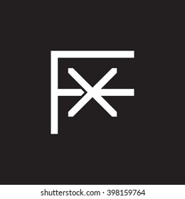 letter F and X monogram logo white black background
