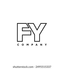 Letter F and Y, FY logo design template. Minimal monogram initial based logotype.