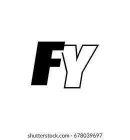 letter F and Y logo overlapping black negative