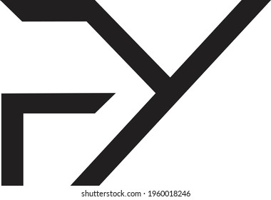 letter F and Y monogram shape logo,FY logo design
