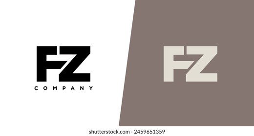Letter F and Z, FZ logo design template. Minimal monogram initial based logotype.