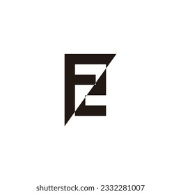 Letter F2 square triangle geometric symbol simple logo vector