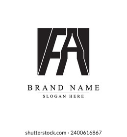 Plantilla de diseño del logotipo del icono de carta FA. símbolo de FA inicial creativo. Logo de AF	
