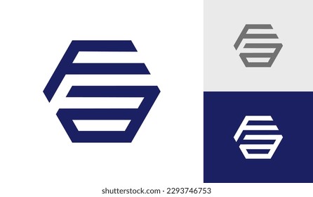 Letter FA initial hexagon monogram logo design vector