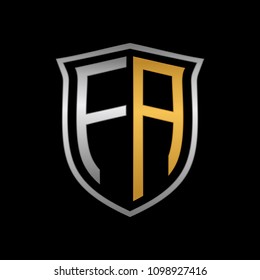Letter FA initial logo design vector