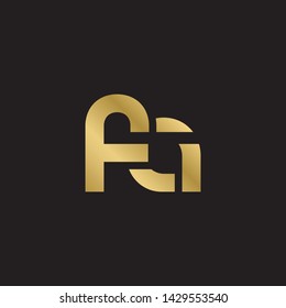 Letter fa linked lowercase logo design template elements. Gold letter Isolated on black  background. Suitable for business, consulting group company.
