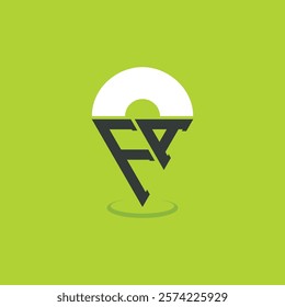 Letter FA Location Logo Design. Modern Initials FA Pinpoint Logo for Navigation, Map Apps, and Location Based Businesses