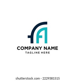 plantilla vectorial de diseño de logotipo FA de carta
