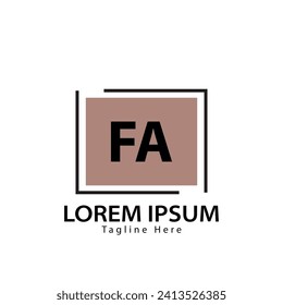 logotipo de la carta FA. Ilustración vectorial de diseño de logotipo FA para empresas creativas, empresas, industria