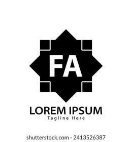 logotipo de la carta FA. Ilustración vectorial de diseño de logotipo FA para empresas creativas, empresas, industria