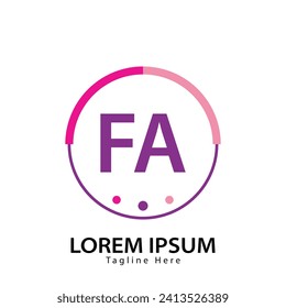 logotipo de la carta FA. Ilustración vectorial de diseño de logotipo FA para empresas creativas, empresas, industria