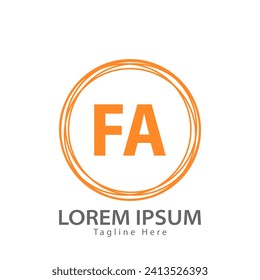 logotipo de la carta FA. Ilustración vectorial de diseño de logotipo FA para empresas creativas, empresas, industria