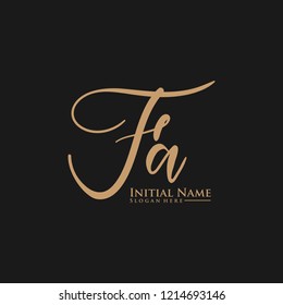 Letter Fa Logo. Initial Letter Design Vector Luxury Colors