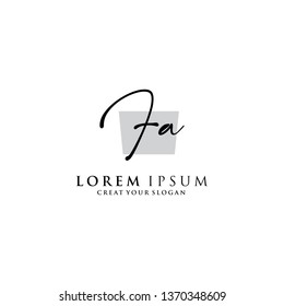 Letter Fa Logo. Initial Letter Design Vector Luxury Colors