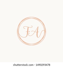 Letter FA logo template, Creative fashion logo design, couple letter  