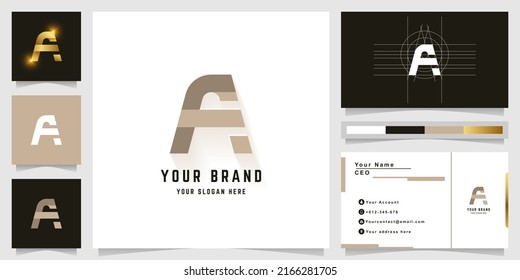 Letter A or FA monogram logo with business card design