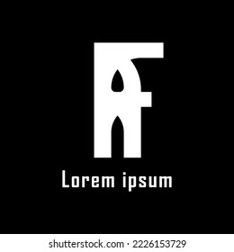 Monograma de carta FA, plantilla de logotipo inicial de identidad de estilo mínimo. Monocromo, logotipo emblema para las invitaciones iniciales de tarjetas de visita