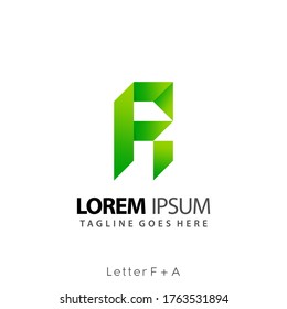 Plantilla de ilustración de vectores de diseño de logotipos de origen de carta FA