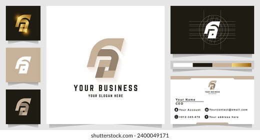 Letter Fa or Sa monogram logo with business card design