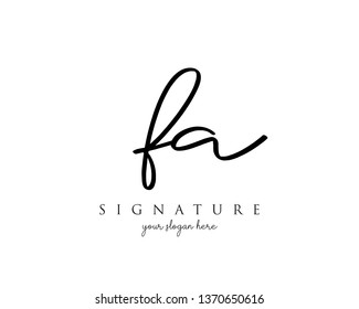 Letter FA Signature Logo - Vector