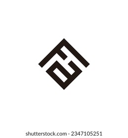 Letra cuadrado Fa, símbolo geométrico elegante vector logo simple