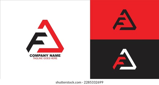 letter fa triangle logo design vector illustration templat