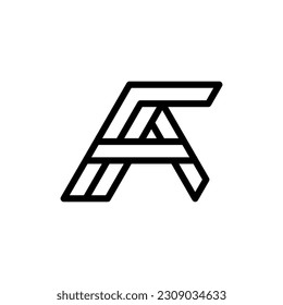 Letra línea única FA con logotipo creativo simple