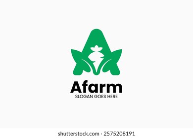 Letter A Farm Logo. Vector Illustration