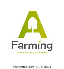 Letter A farm vector logo template. Suitable for nature and agricuture company.