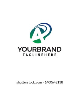 letter a fast logo design concept template vector