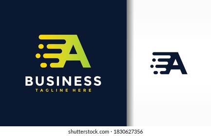 letter A fast moving logo