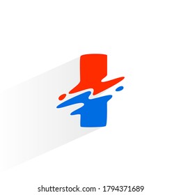Letter I fast speed logo. Vector two part wave font for technology labels, game headlines, sport posters, etc.