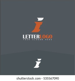 I letter fast speed logo. White and orange automotive logo template. Vector design template elements for your application or corporate identity.
