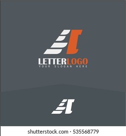 A letter fast speed logo. White and orange automotive logo template. Vector design template elements for your application or corporate identity.